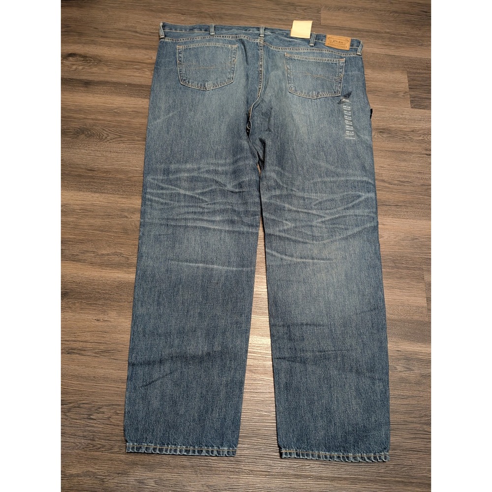 Polo Ralph Lauren Varick Slim Straight Graphic Jeans Mens 46B x 32 Blue Denim - Picture 10 of 10